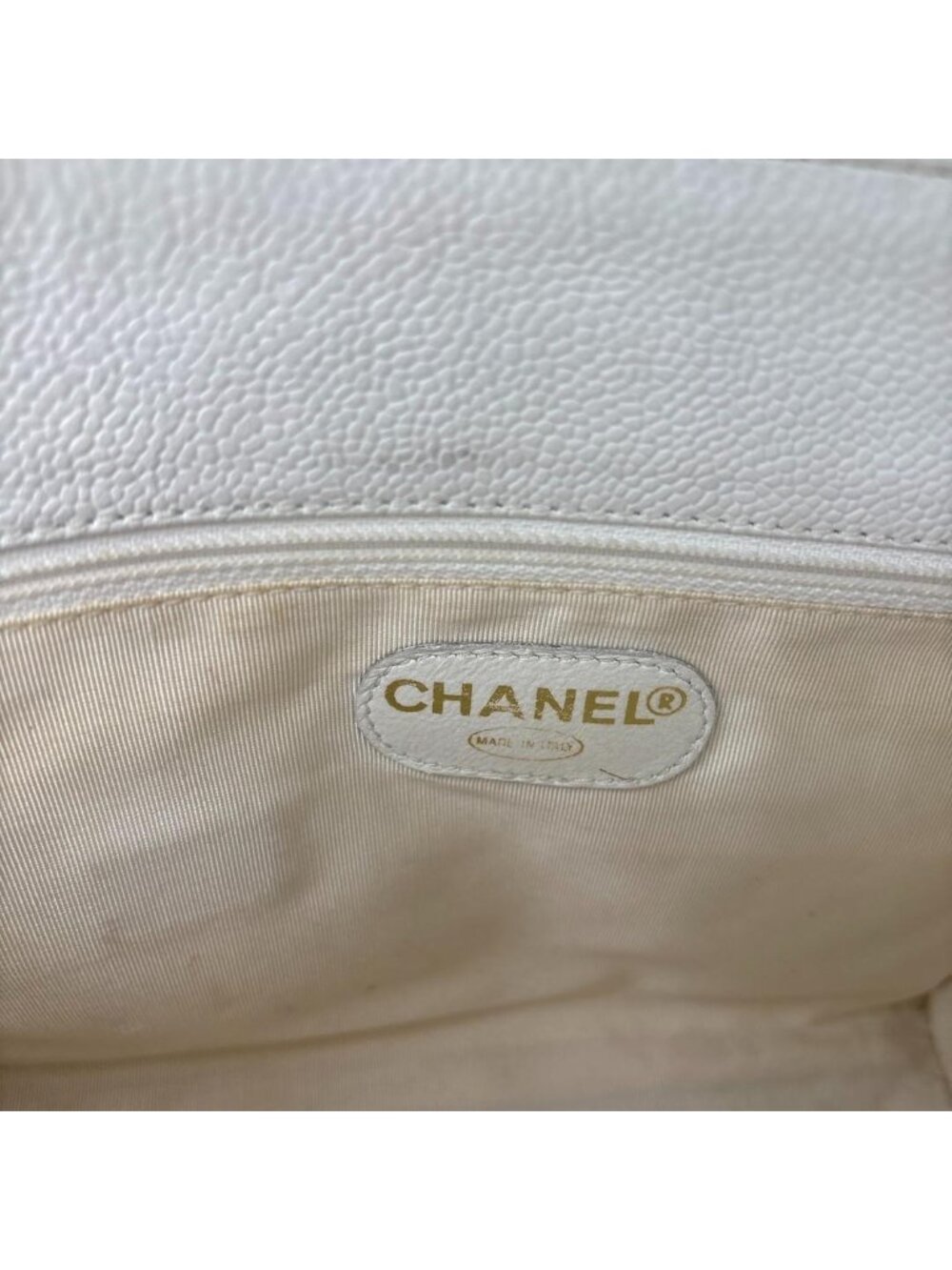Chanel Logo Caviar Leather Chain Shoulder Bag Gold - Picture 12 of 13